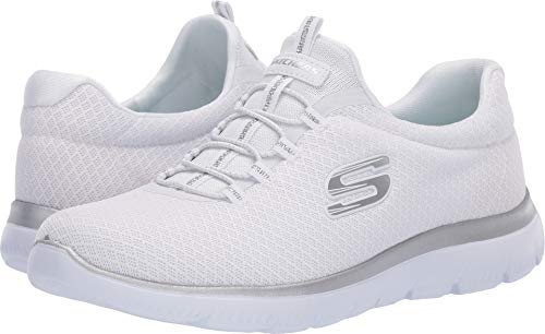 Skechers Skechers Women's Summits Sneaker, White/Silver, 11 Wide