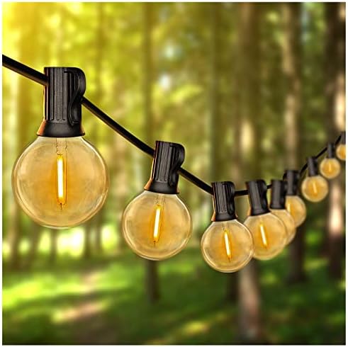 DAYBETTER 100FT Outdoor String Lights Waterproof, G40 Globe LED Patio Luces with 50 Edison Vintage Bulbs, Connectable Outdoor Decor for Yard Porch Bistro