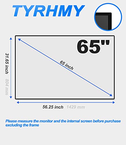 TYRHMY Anti Glare Film for TV 65 inch,Anti Blue Light Relieve Eye Strain and Reduce TV Screen Glare,65 inch Glare Film,65 in TV Screen Protector Film
