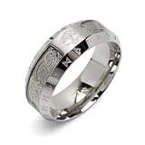 [silver KYASYA]ステンレス ケルト模様リング メタリック ユグドラシル 生命の樹 文字 文様 ゴールド シルバー 指輪 メンズ 男性 金属アレルギー対応(シルバー、29号)
