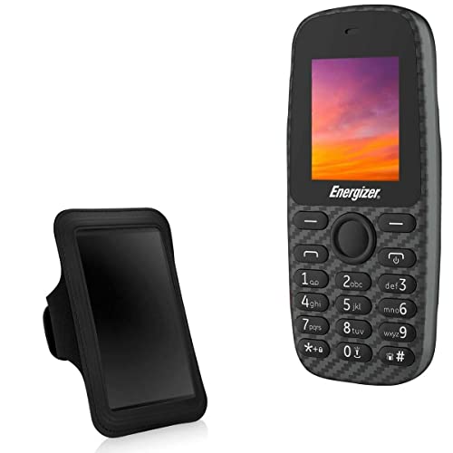 BoxWave Case Compatible with Energizer E2 - Sports Armband, Adjustable Armband for Workout and Running for Energizer E2, Energizer E2 | Energy E12 - Jet Black