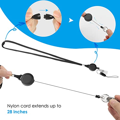 Ktrio 5 Pcs Clear Badge Holder With Retractable Lanyard, Vertical Style Plastic Badge Holder And Retractable Badge Reel With Breakaway Lanyard For Keys, School And Office #TOP1