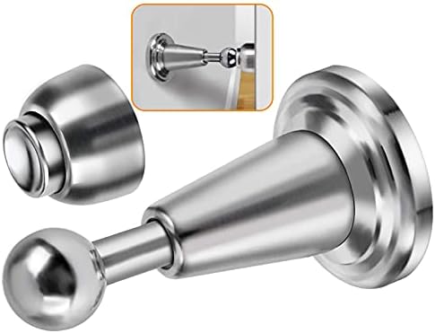 Door Stopper, 6 Pack Magnetic Door Stop, Soft-Catch Magnetic Door Catch, Door Hold Open, Stainless Steel, Brushed Satin Nickel Chrome, Hold Your Door Open Softly, Wall Mount, 6 Pack for Wide Doors