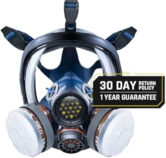 PD-100 Full Face Mask with Organic Vapour and Particles, Double Activated Carbon Filtration, Full Face Eye Mask