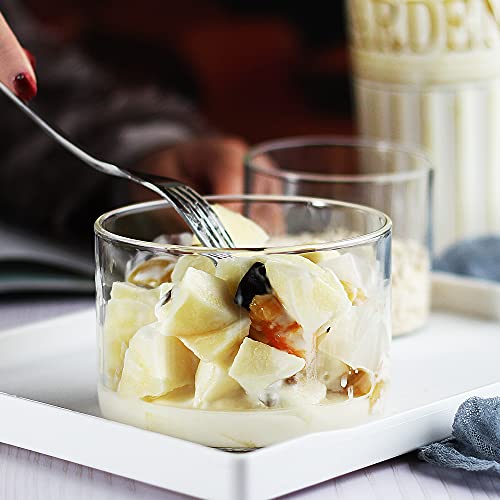 LUXU Glass Salad Bowl 46 oz,Fruit Bowl 29 oz Milk Bowl 15 oz,Set of 3 Glass,All Purpose Round Serving Bowl Great for Serving Salad,Fruit,Popcorn, Dips,Condiments,Snack,Oatmeal and More