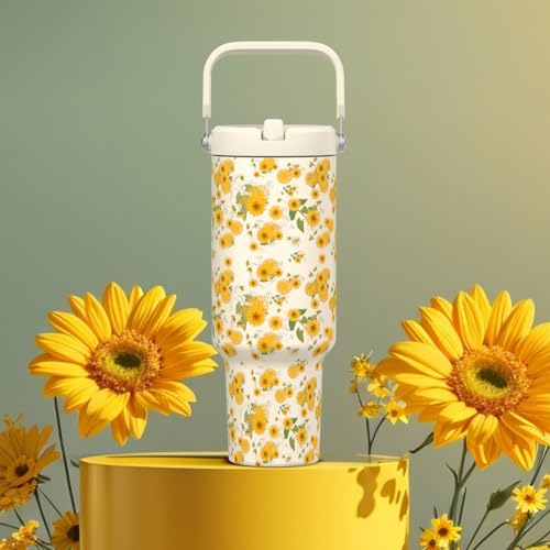 Image of 40 oz Insulated Tumbler with Top Handle and Flip Straw
