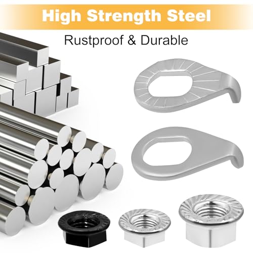 image for FOJOO 24PCS Bike Axle Nuts & Safety Washers Kit, 3 Sizes M8/M9.5/M10 B