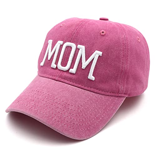 Hiwelove Mom and Dad Hats Fathers Day Mom Dad Gifts Hat Embroidered Adjustable Baseball Caps Gift for Couples Parents