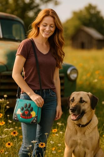 Dog Paw Print Handbag Small Crossbody Bag Shoulder Purse Women Western Style2