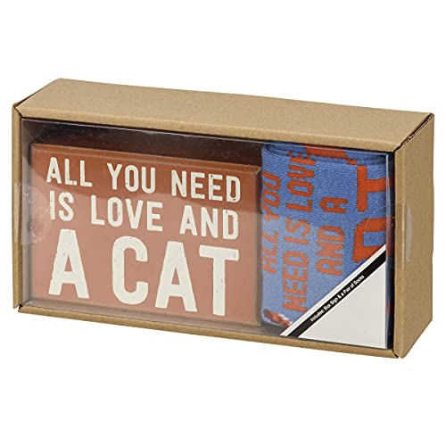 Primitives by Kathy All You Need is Love and A Cat Home Décor Gift Set