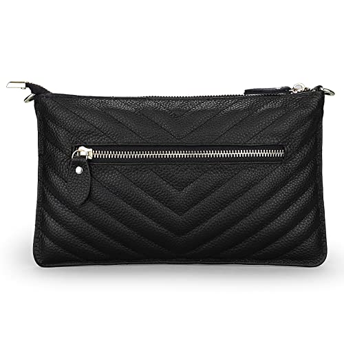 Yaluxe Women's Real Leather Large Wristlet Phone Clutch Wallet With Shoulder Chain #TOP5