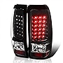 SPEC-D TUNING Black Housing Clear Lens LED Tail Lights Compatible with 1999-2002 Chevy Silverado 1500/1500HD/2500/2500HD/3500 Sierra Models Left + Right Pair Assembly