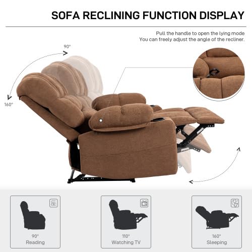 Sillón ergonómico reclinable marrón con masaje miniatura 6