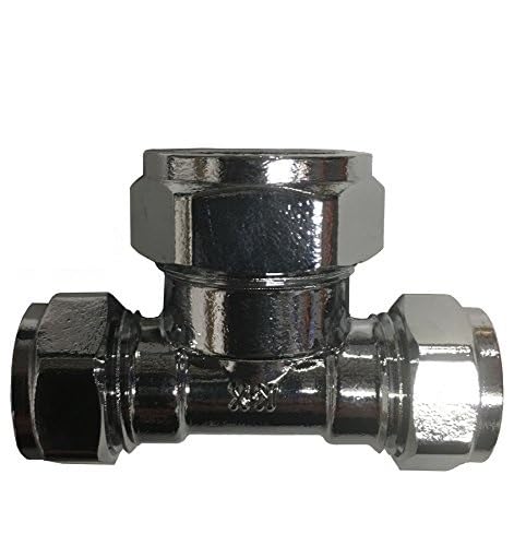 15mm x 15mm x 22mm Compression Chrome Reducing Tee