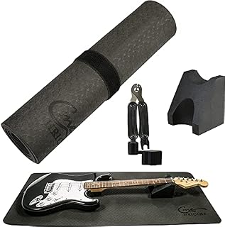 Hricane Zestaw mat roboczych do gitary + poduszka na szyję gitarę narzędzie + wymiana strun gitarowych i przecinak do strun, stacja robocza do naprawy instrumentów strunowych