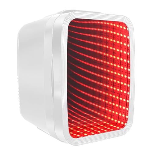 Image of FANSEXPERT Mini Fridge, 4 Liter /6 Cans Small Refrigerator With Dimmable LED Light,AC /DC Portable Mini Cooler and Warmer, Gaming Small Fridge for Bedroom,Office,Gaming Room and Car (White)