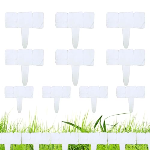 Borde de jardín paisajístico – 10 unidades – Bordes decorativos flexibles sin cavar – Borde de césped 25 x 23 cm, para exteriores, círculos de árboles, pasillos, patios, jardines, césped, entradas de