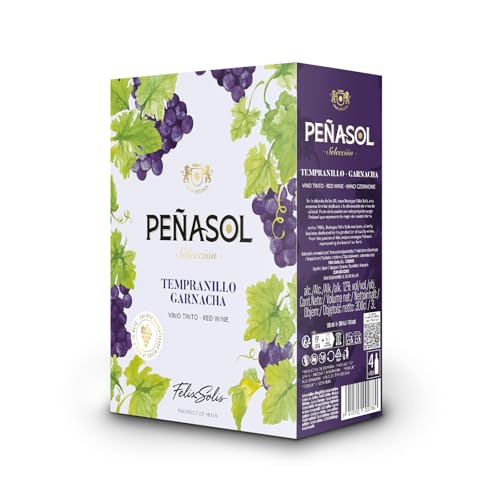 Peñasol Tempranillo Garnacha Bag in Box Tinto Varietal - Paquete de 4 x 3000 ml - Total: 12000 ml