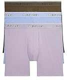 Lavar a máquina | Importado Calvin Klein Calzoncillos tipo bóxer micro elásticos para hombre, paquete de 7, Dark Olive/Dapple Grey/Bel Air Blue, Large