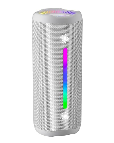 OHAYO ポータブル Bluetooth スピーカー IPX7防水 重低音 ワイヤレス ぶるーとゅーす スピーカー 6600mAh大容量 24時間連続再生 TWSペアリング 25W高出力 大声量 軽量 コンパクト アウトドア キャンプ ブルートゥース ポータブル スピーカー 車内 お風呂 スマホ PC対応 誕生日プレゼント バレンタインギフト メンズ 女性 ギフト(オフホワイト)の商品画像（Amazon）