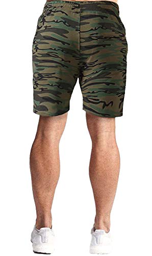 Everworth Men's Casual Training Shorts Gym Workout Fitness Short Bodybuilding Running Jogging Short Pants (Camo, Us X-Large: (Waist: 33"-35")) #TOP1