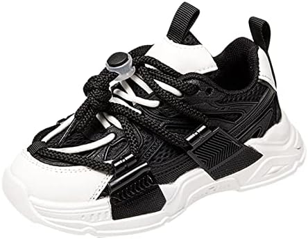 Boys Athletic Shoes Girls Tennis Running Shoes Lightweight Breathable Thick Soles Non Slip Athletic Sports Shoes（White,4