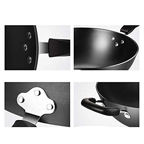 Wok de hierro fundido con base lisa y revestimiento antiadherente miniatura 5