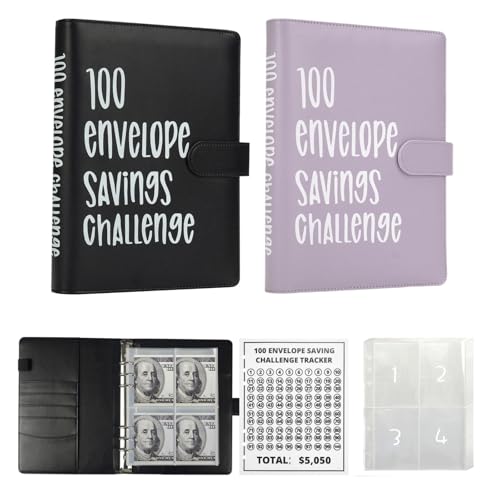 LANBOUY 100 Envelopes Money Saving Challenge Binder Budget Planner, Budget