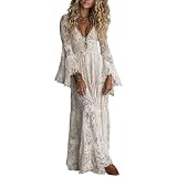 HGps8w Elegant Floral Lace Wedding Dress for Women...