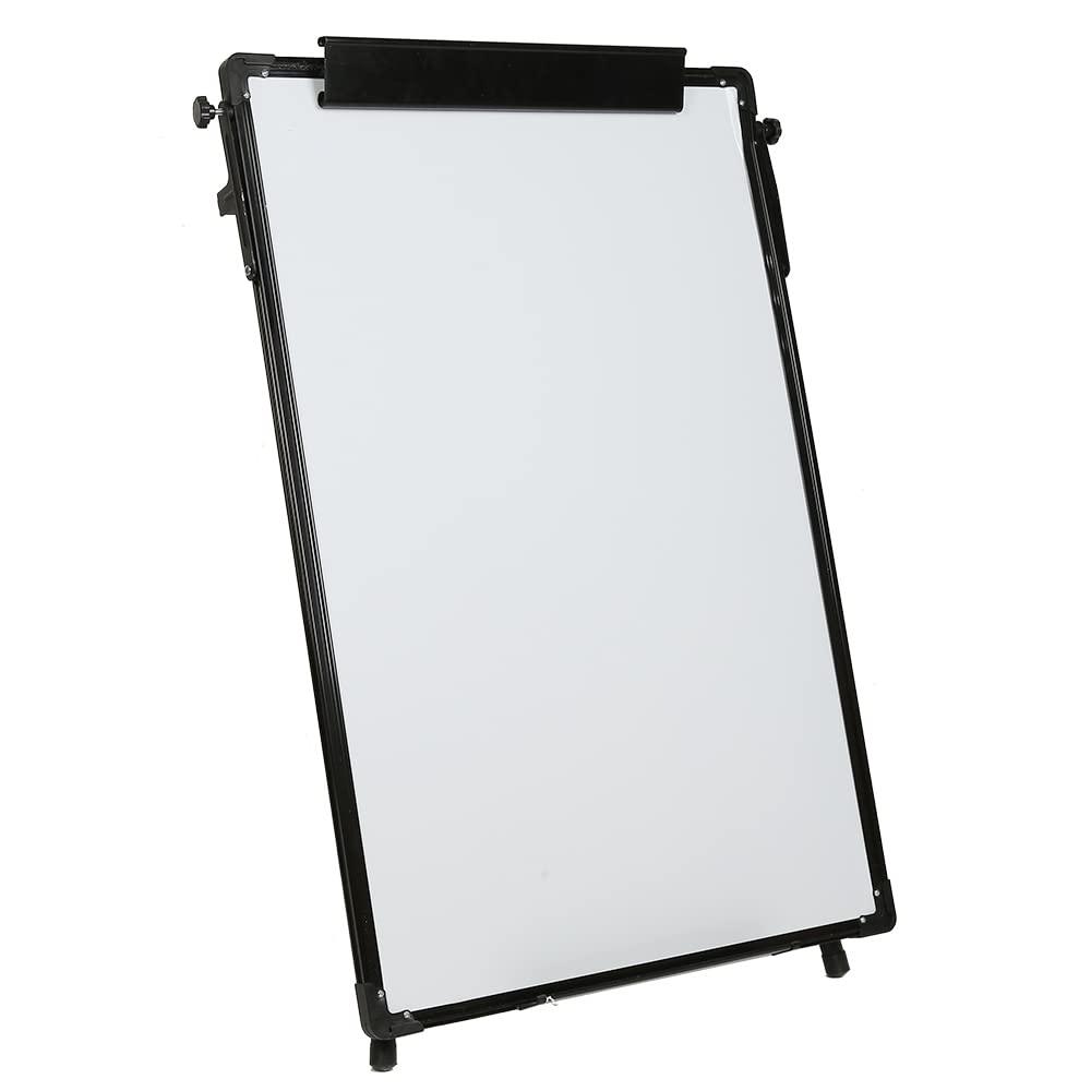 Tablica magnetyczna, suchościeralna, przenośna z regulacją wysokości ze statywem- regulowana wysokość i elastyczna obsługa, uchwyt na tablicę, 90 x 60 cm (biała)