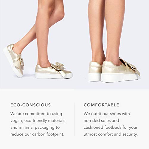 Image of J. Adams Wally Platform Sneakers for Women - Comfortable Slip On Shoes with Bow