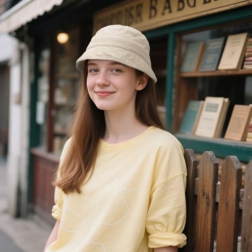 Sombrero tipo bucket lavado estilo retro unisex miniatura 2