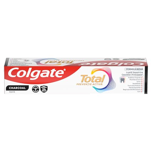 Dentifricio Colgate Prevenzione Attiva Carbone 100 ml | 24 h di difesa antibatterica* | protezione attiva di lunga durata* | gusto fresco di menta piperita | 8 benefici per una protezione completa