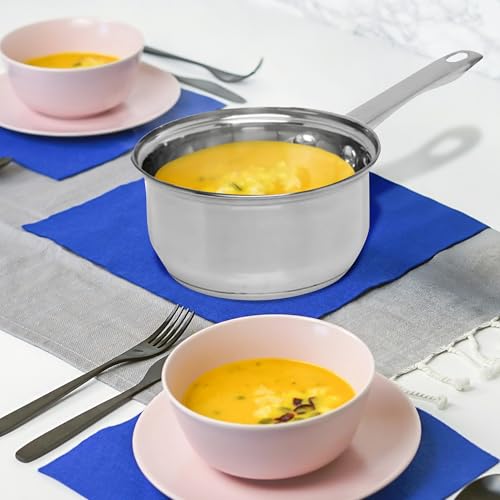 Stainless Steel Saucepan - 14Cm Milkpan, Brushed Kitchen Handle | Cookware | Boil Eggs, Warming Milk, | Strong Quality, Durable | Stainless Steel | Mirror Polished - Image 2