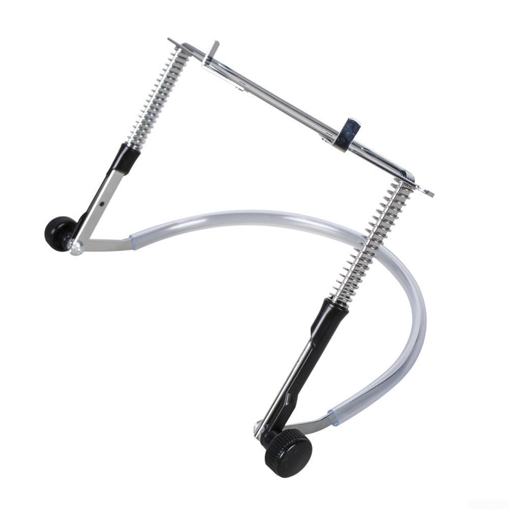 Supporto professionale per armonica regolabile, antigraffio, regolabile, supporto per il collo, per tenere le mani libere (argento)