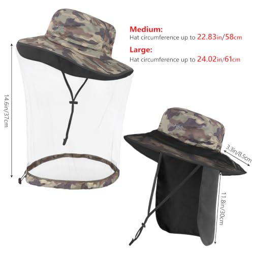 Image of BASSDASH Unisex UPF 50+ Mosquito Net Hat with Neck Flap FH17
