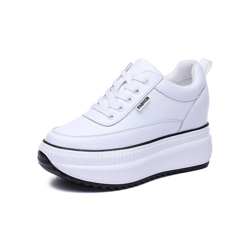 AONEGOLD Scarpe con Zeppa Donna Scarpe Casual con Plateau alla Moda Sportive Fitness Wedges Running Outdoor Sneakers Comode Sneakers Zeppa Interna 8CM