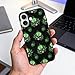 UTRSIFB Slim Protective Cover Compatible for iPhone 17 Case Skull Weedleaf Leaves Green Black, Lightweight TPU case with Anti-Slip Grip and Precise Cutouts for All Ports