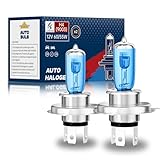 9003/H4 Halogen Headlight Bulbs, Standard High Beam or Low Beam or Fog Light Bulb, 12V 55W 5000K,4000 Lumens,White Headlight Bulbs,Head Light Bulbs for Car,High Brightness Headlight Bulb, Pack of 2