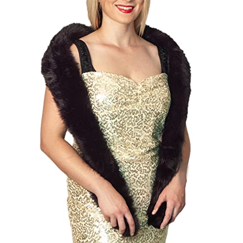 Women's Faux Fur Scarf Collar Stole Shawl Wrap for Winter Coat Accessory