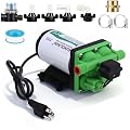 Water Pressure Booster Pump 110V Self Priming 5.5 Gpm 55 Psi Water Pump with Power Plug, Pipe Fittings Brass Connector Strainer Filter for Kitchen Bathroom RV Marine Yacht, Garden Hose