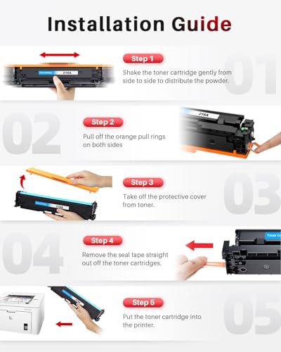 Halloya 216A Toner Cartridges Compatible with HP 216A for Color Laserjet Pro MFP M183fw M182n M182nw M155a M155nw W2410A W2411A W2412A W2413A Printer Toner (with chip,4-Pack) - Image 4