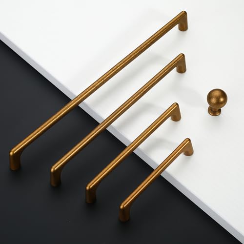 Image of Asidrama 6 Pack 12.6 Inch(320mm) Antique Brass Cabinet Pulls Vintage Retro Cabinet Handles Cupboard Handles Kitchen Cabinet Hardware for Cupboard Drawer Pulls