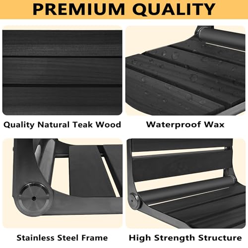 image for koretech Folding Shower Seat Wall Mounted,17.5''x13''x11'' Foldable Sh