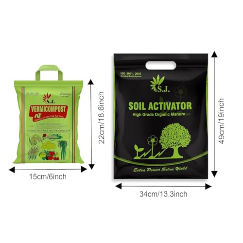 Image of SJ Organics Black Gold Vermicompost 5KG and Soil Activator 5KG Combo Pack for Home Gardening