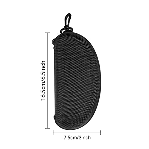 3Pcs Zipper Hard Shell Sunglasses Case And Eyeglasses Case Portable Travel Glasses Case With Plastic Hook (Black) #TOP1