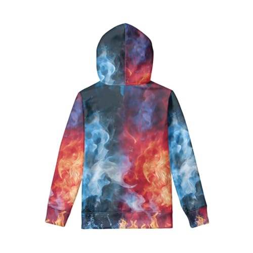 Boys Hoodies Kids Girls Sweatshirts 3D Colorful Smoke Graphic Pullover Fleece Hooded With Pocket 6-16 Years3