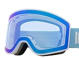 ICEPARDAL(アイスパーダル) スキーゴーグル レディースメガネ対応 ビッグフレーム マグネット式 着脱可能 ダブルレンズ 全5色 ICEG-913H WHT/L_BLU スキー スキー スノーゴーグル スノボ