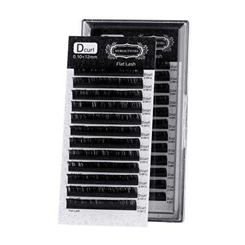 Preisvergleich Produktbild Wimpernverlängerunugen Flat Lash / Individuelle Wimpernverlängerungs Zubehör Salonverwendung / D Curl Dicke 0.10-0.20mm und Länge von 8-15mm MIX (0.10mm, 14mm)