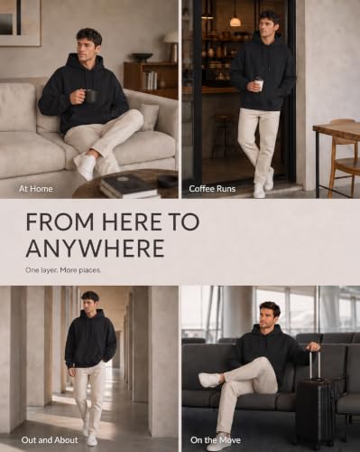 Image of NOBERO Oversized Solid Hooded Sweatshirt for Men | Oversized Hoodie for Men | Hooded Pullover | Cotton Rich Printed Hoodie 280 GSM Fleece